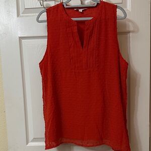 Chic Red Swiss Dot Blouse